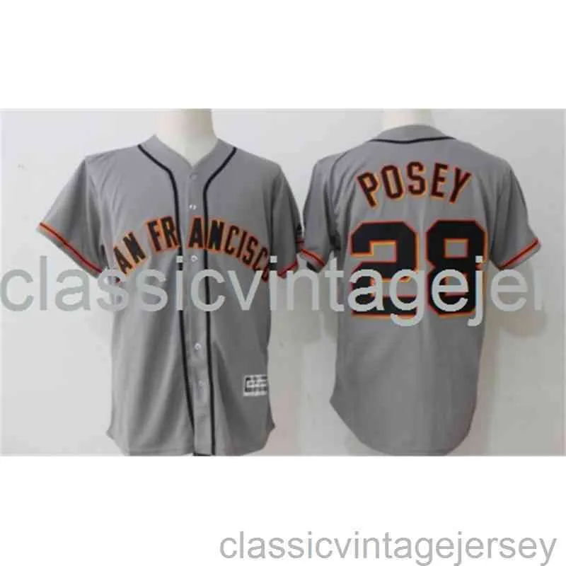 Nakış Buster Posey Amerikan Beyzbol Ünlü Jersey Dikişli Erkekler Kadın Gençlik Beyzbol Forması Boyutu XS-6XL