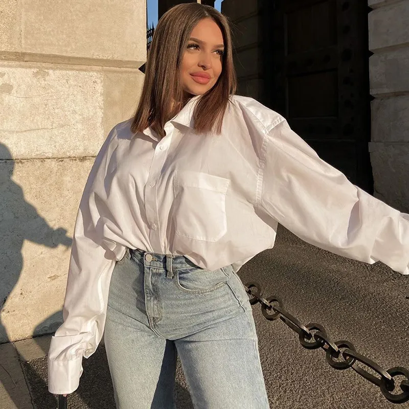 Felpa Oversize Donna A Righe – Manica Lanterna – Girocollo – Camicetta Casual Y2K – Stile Largo