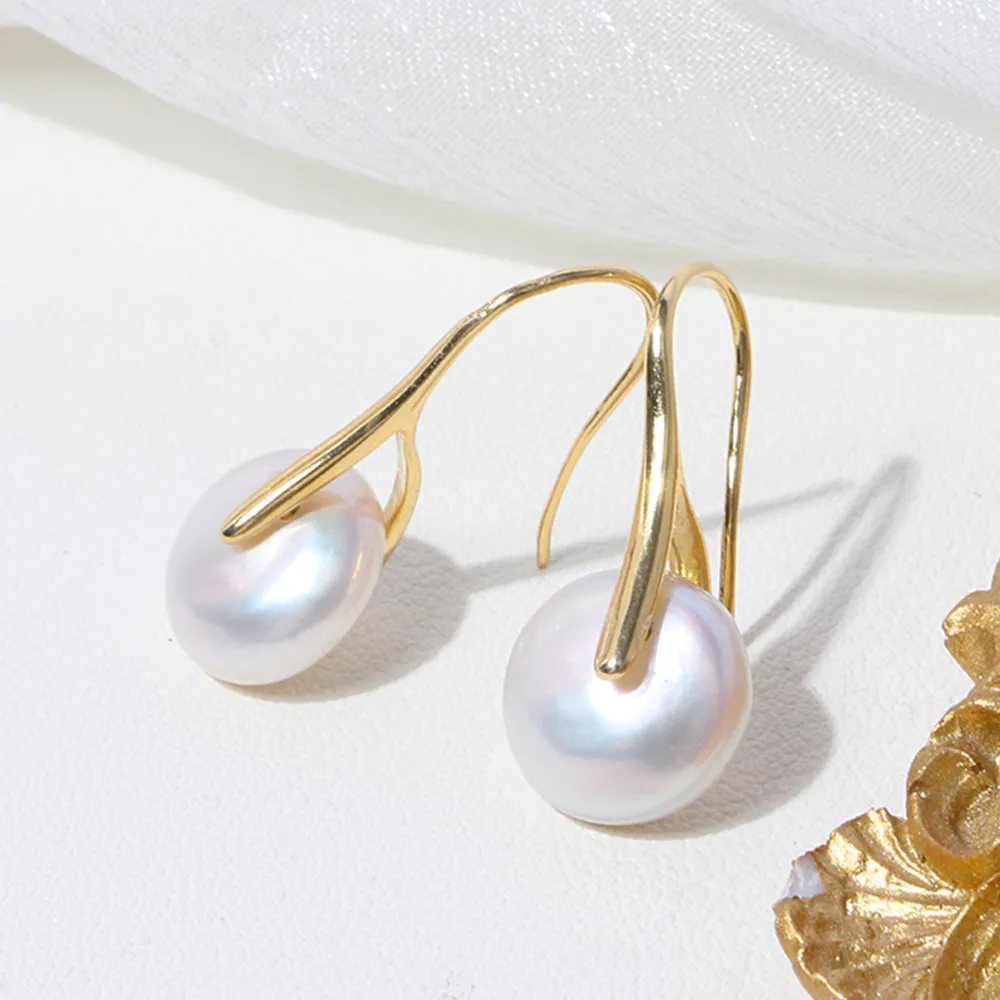 S925 Sterling Silver Pearl Dangle Earring Prevent Allergy Earrings for Women Gril Gift Freshwater Natural Pearls