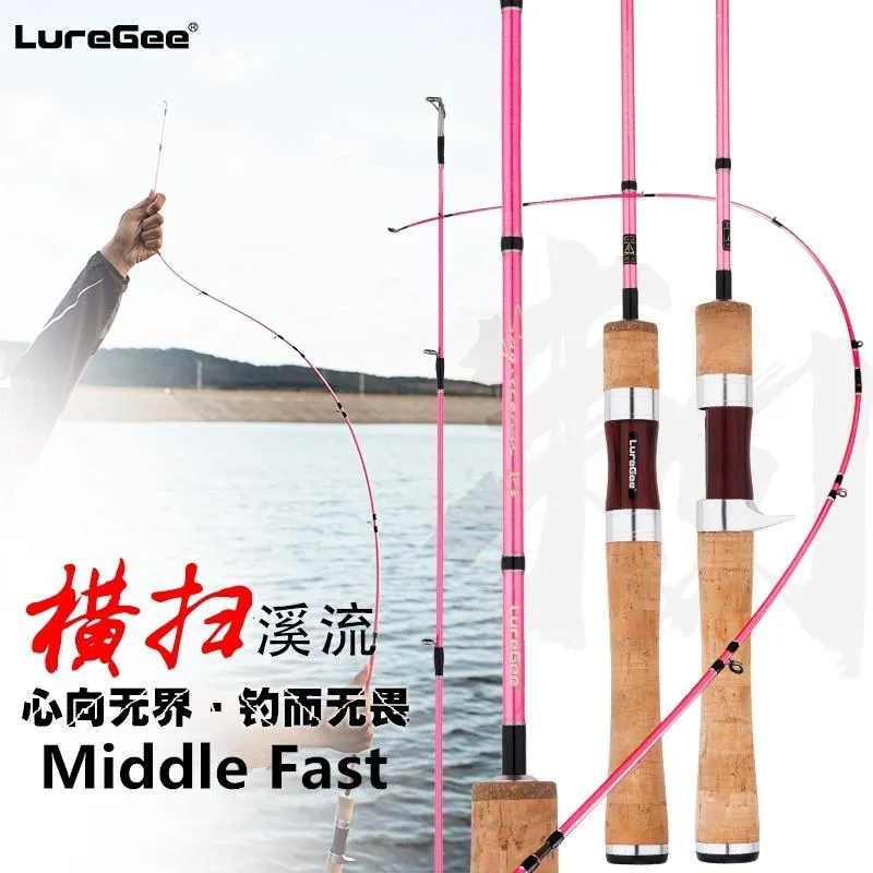 LureGee Pêche Voyage Rod Portable 3 Sections UL Ultralight 1.5M Spinning  Appât De Roue Fuji Guide Guide Ring Rose Rose Du 141,89 €