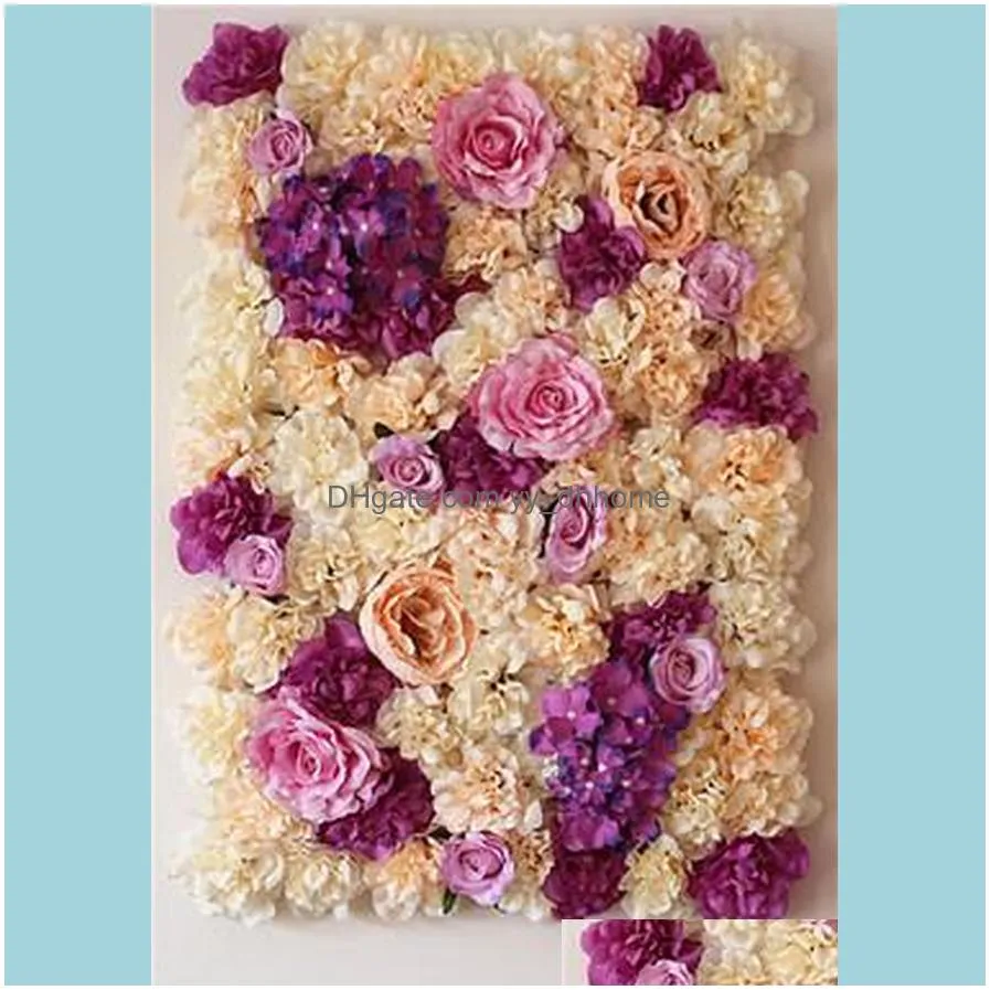 60x40cm Artificial Flower wall decoration Road Lead Hydrangea Peony Rose for Wedding Arch Pavilion Corners decor floral1