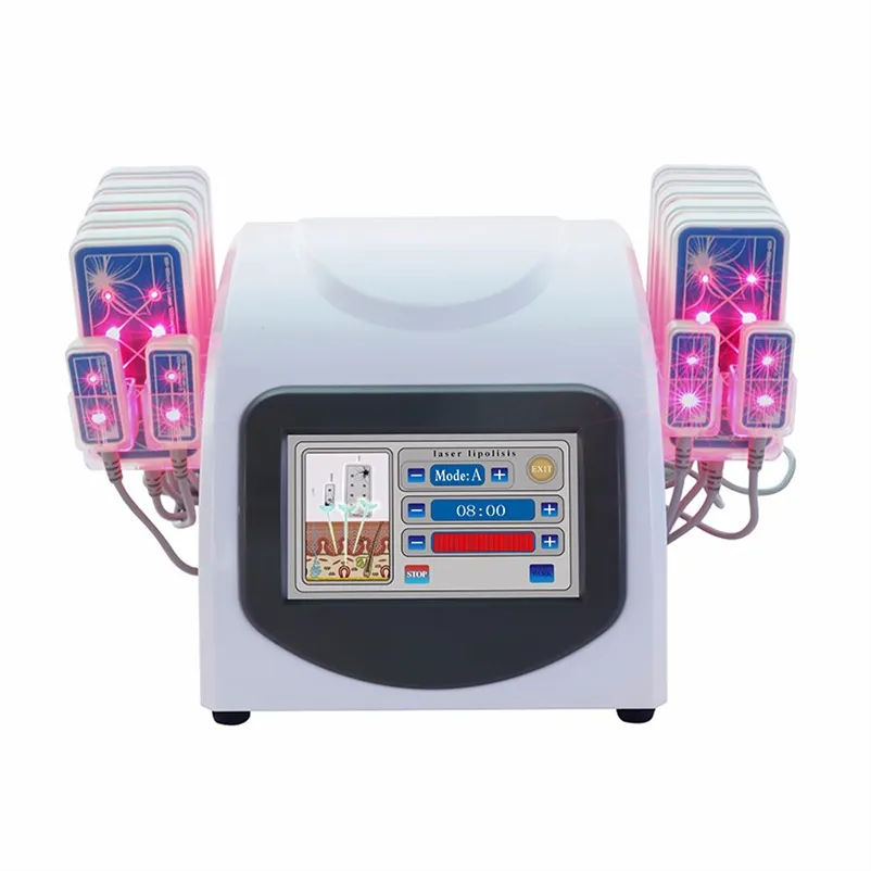 Portatile 14080mw Burn Lipo Laser Diodo Lipolisi Perdita di peso Macchina dimagrante LLLT Cellulite 10 Largepads 4 Smallpad 635nm 650nm Apparecchiatura di bellezza