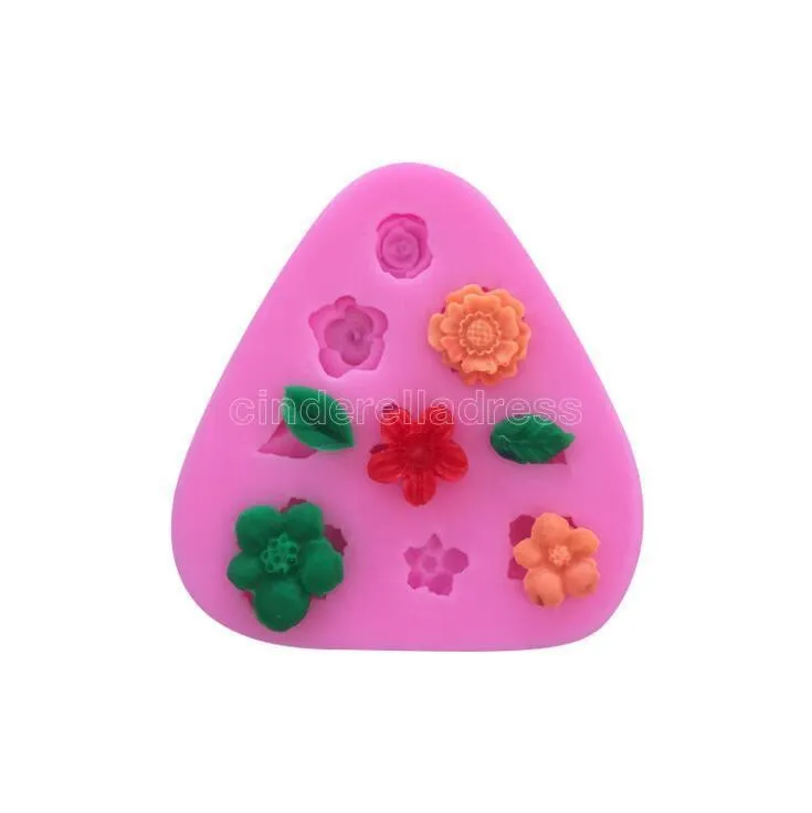 3D Baking Mold Flower Shaped Silicone Molds Cake Muffin Cups Candy Molds DIY Hand Soap Chocolate Cupcake Baking Moulds In Stock C0106