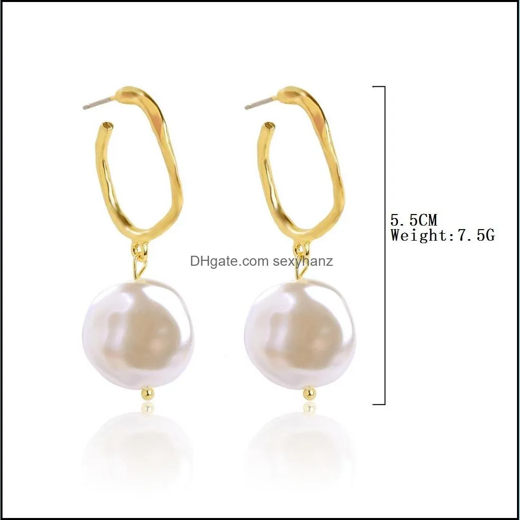 Baroque Earring Pearl Earring Shaped Earrings Baroque Stud Pearls Earring Women Natural Conch