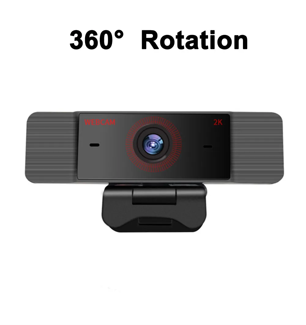 2K 2560 * 1440 Full HD Webcams met ingebouwde microfoon USB Plug Cam voor PC Computer Mac Laptop Desktop YouTube Skype