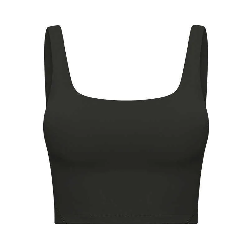 Женские танки Camis U-образный бак Luluem Yoga с грудковой кожей.