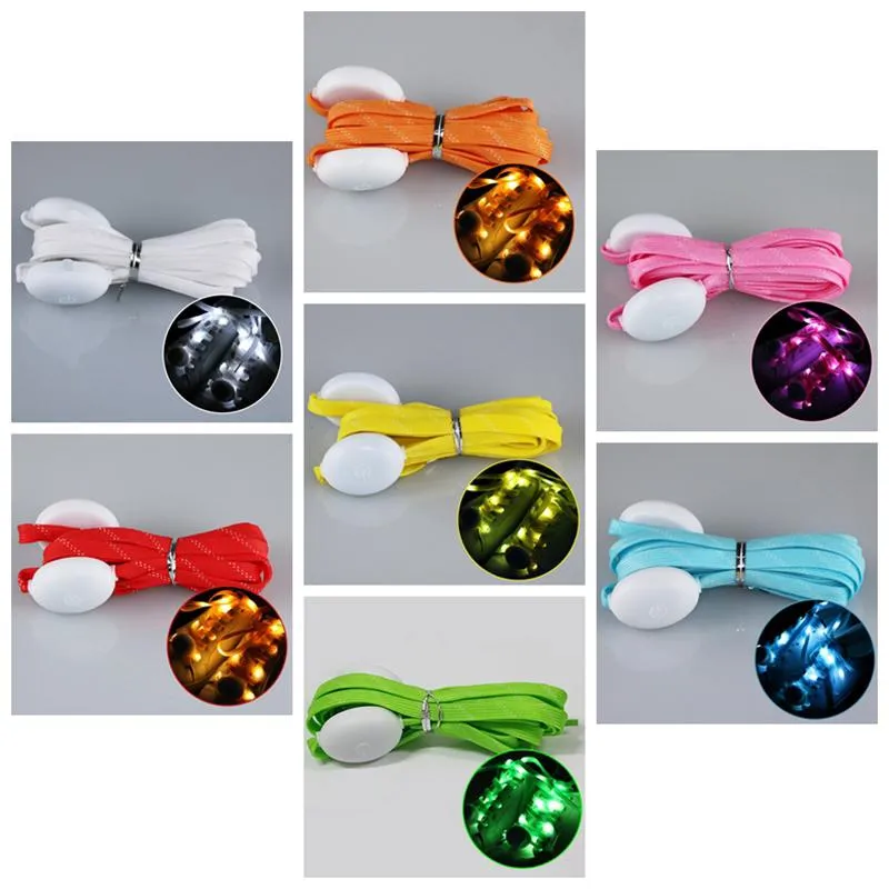 LED Flash Shoelaces Light Up Glow Night Luminous Shoe Laces Party Favor Hip-hop Dancing Cycling Hiking Skating 3 Modes Flashing Shoestrings HY0233