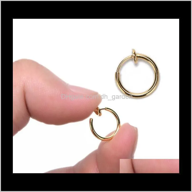 Clip on Boby Nose Lip Ear Fake Piercing Rings Stud Punk Goth False Hoop Earrings Septum Factory Wholesale