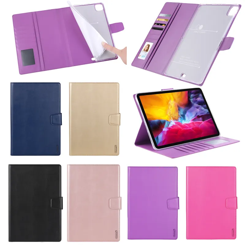 Hanman Mill Étui portefeuille en cuir PU avec support pour iPad Air 10.9 10.2 2021 Pro 11 10.5 9.7 Mini 4 5 6 Samsung Tab P200 T290 T220 T510 T500 T870 T720 T590 P610