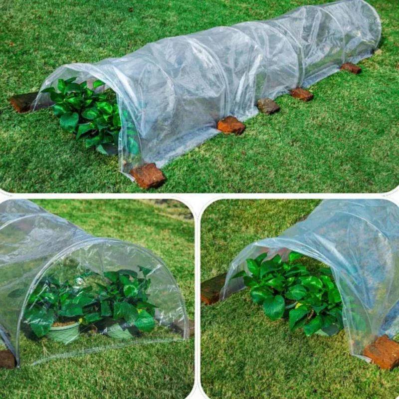 Andra trädgårdstillbehör 5m lång tunnel växthus växa skydda växter transparent PE växande tält för växtskydd