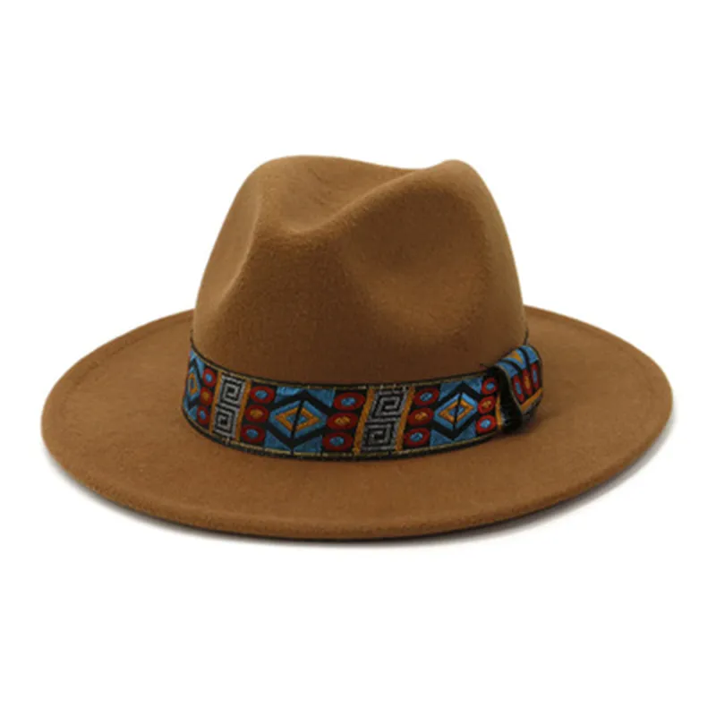 cappello da donna inverno autunno tinta unita a tesa larga cappelli fedora da cowboy occidentali nero bianco blu rosso casual abito formale da uomo cappello