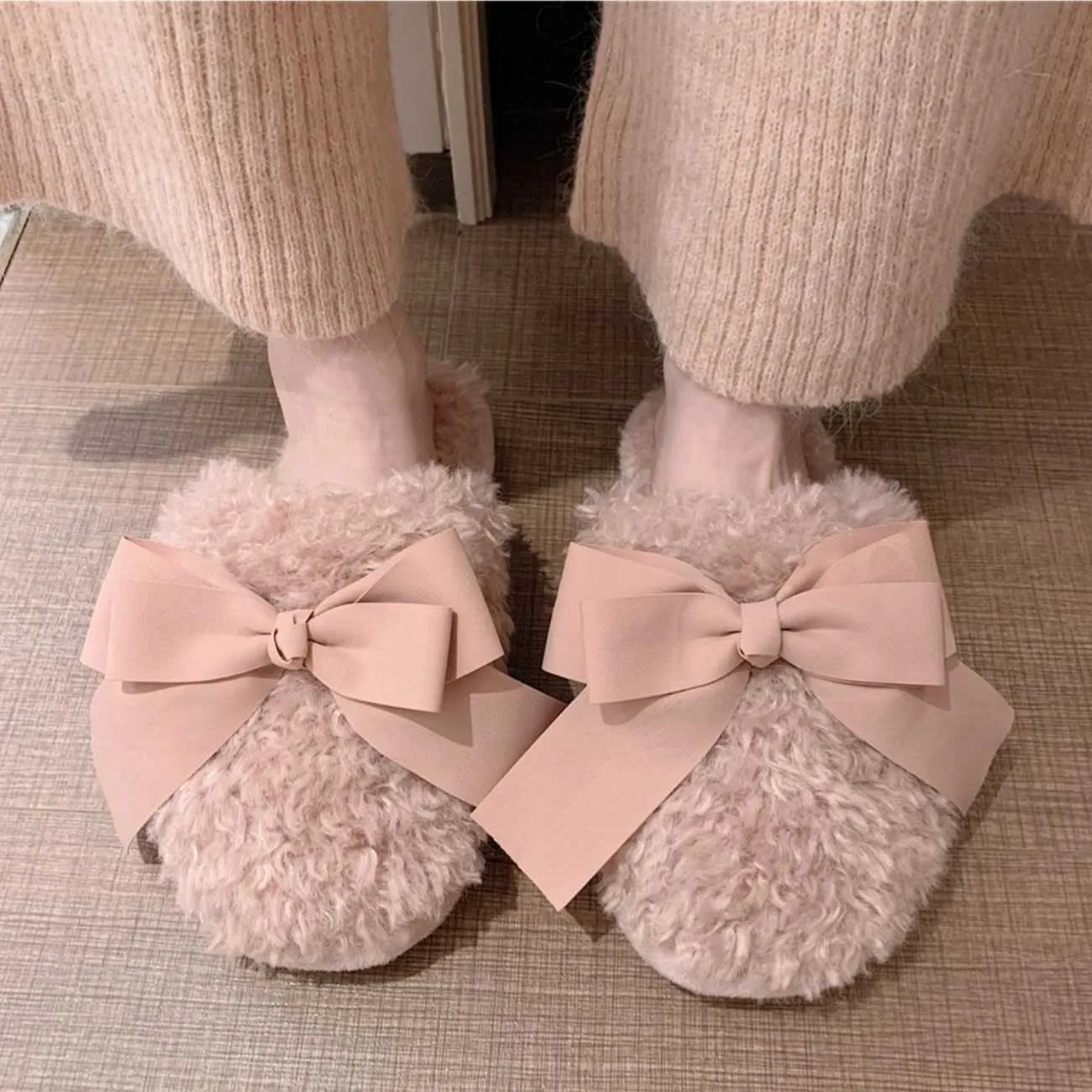 Addison velvet bow slipper online