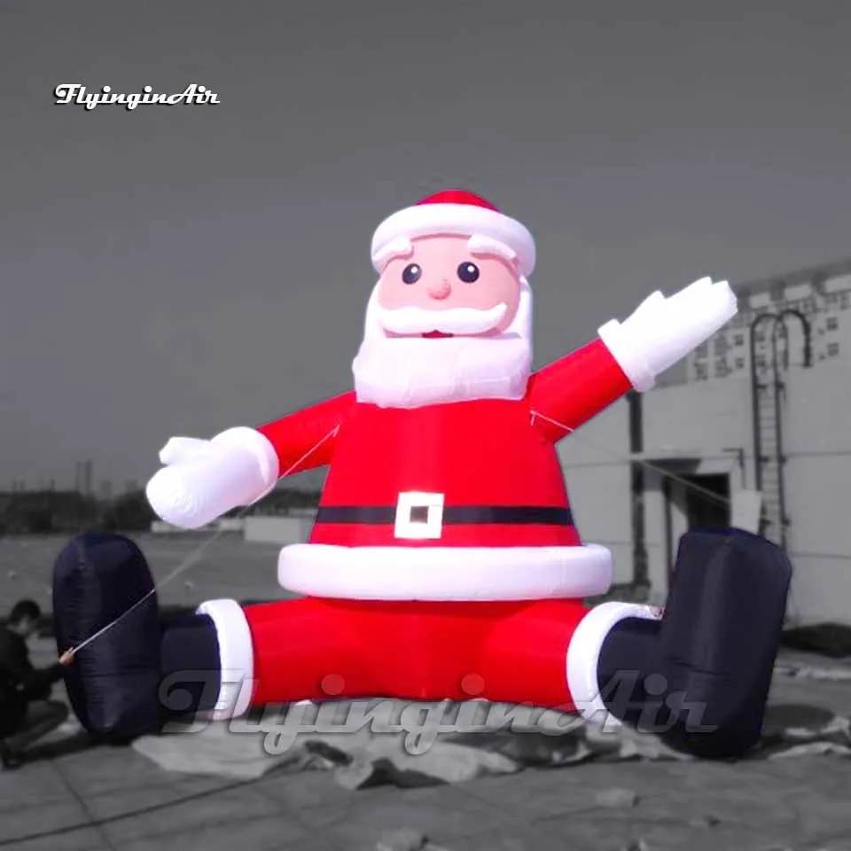 Outdoor Christmas Decorations 5m Giant Inflatable Santa Claus Sitting ...