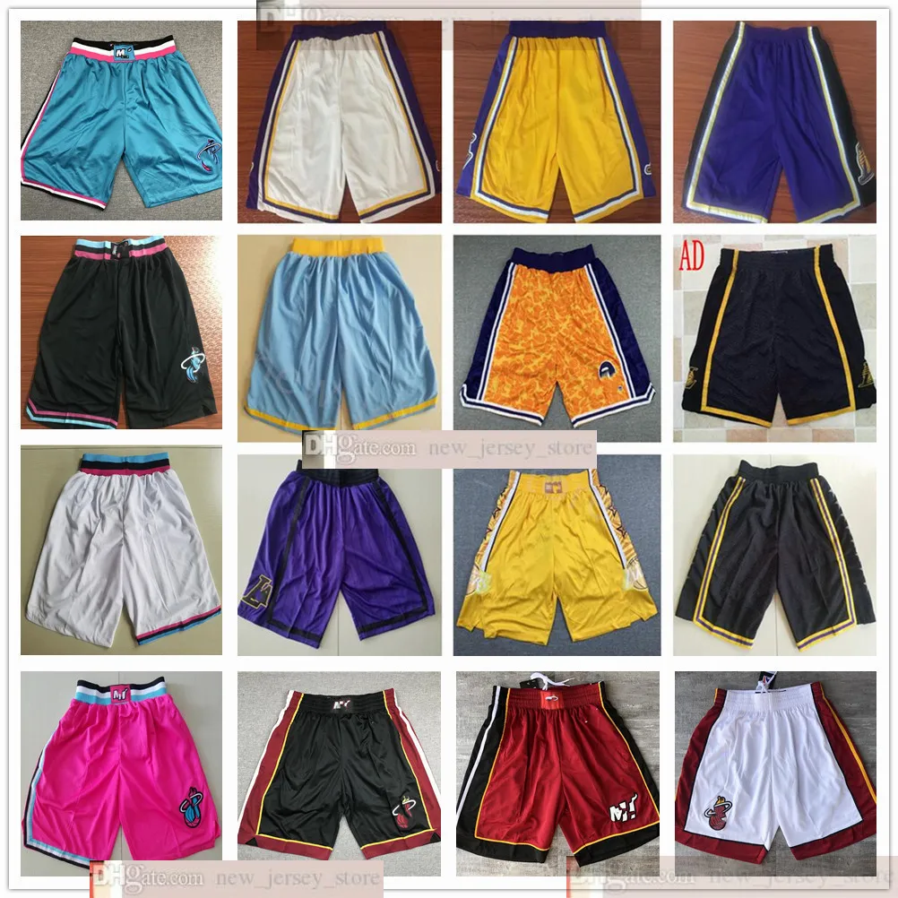 ¡Calidad superior! Nuevos pantalones cortos de baloncesto cosidos Nuevos pantalones cortos deportivos para hombres Pantalones universitarios Blanco Negro Azul Rosa Amarillo Púrpura Pantalones cortos deportivos S-XXL