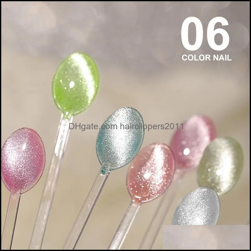 Nail Gel 6color/lot Candy UV LED Polish Top Base Coat Needed Soak Off Glaze Glue For Manicure Tips