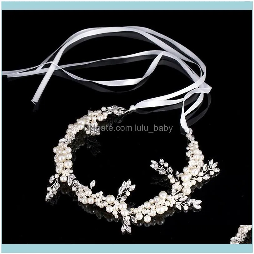 Hair Clips & Barrettes Handmade Crystal Bridal Headband Tiara Wedding Accessories Elegant Headpiece Pearls Women Jewelry 2021