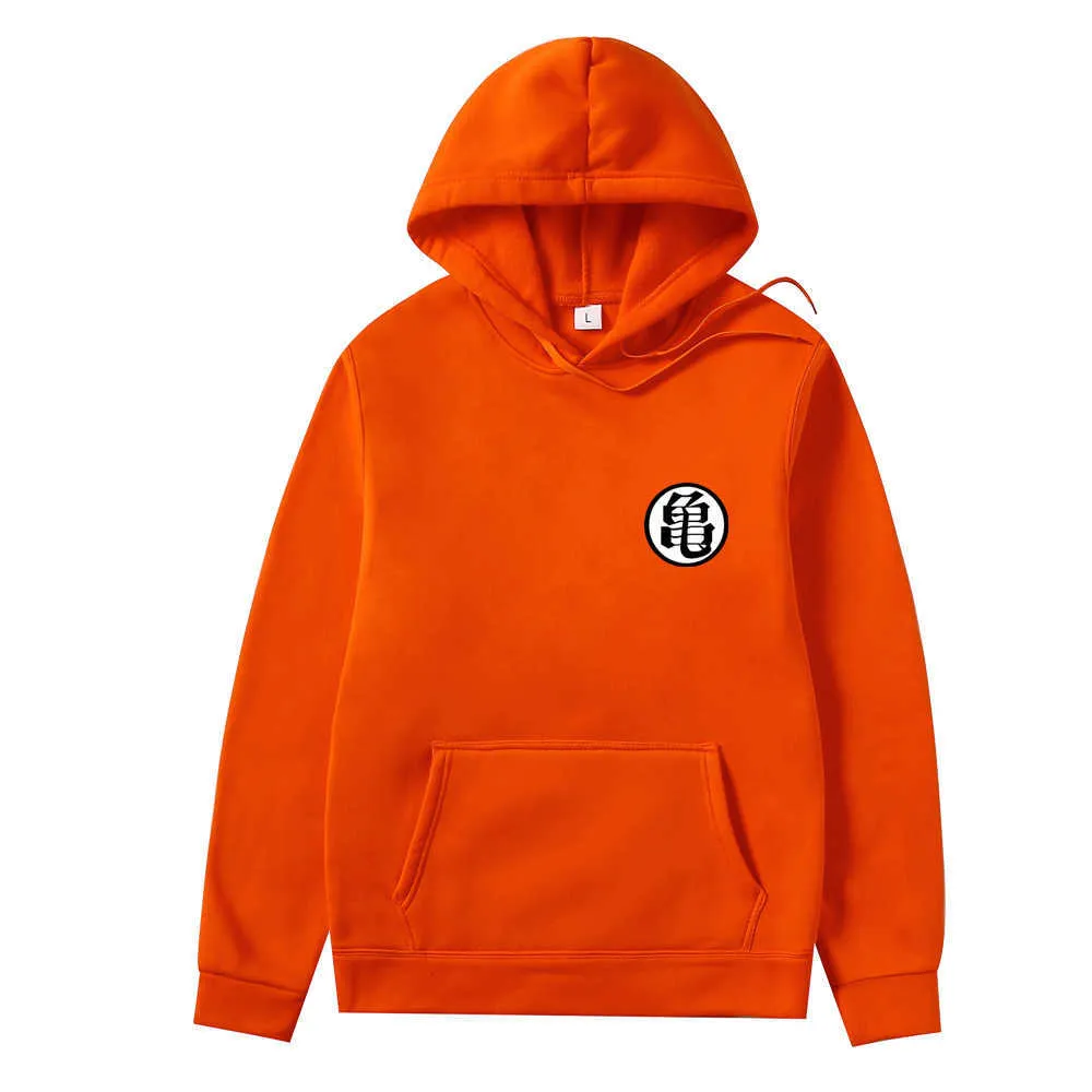 Homens Hoodies Moletons Tartaruga Laranja Goku Impressão Outono Nova Spoof Dos Desenhos Animados Casuais Moda Homens Streetwear SudadaTera Pullover H0910