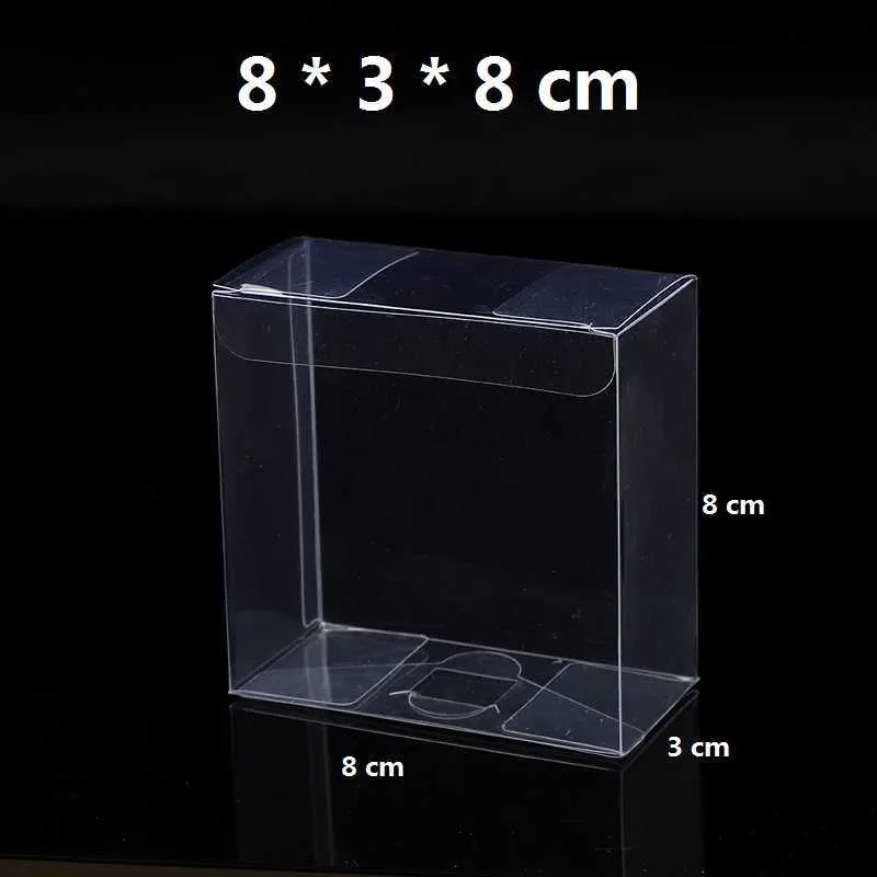 PVC presentförpackning genomskinlig förpackning gynnar lådor dekoration chokladkassar godis lådor bröllopsfest levererar plastlådor 210724