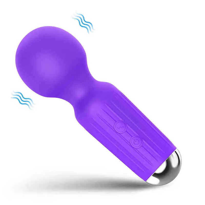 Nxy Vibrators Беспроводной Портативный Mini Wand Massager Ручной Мощный AV Массаж Вибраторы Для Заднего Шеи Плечо Клитов Соска Женщины Секс-Игрушка 0104