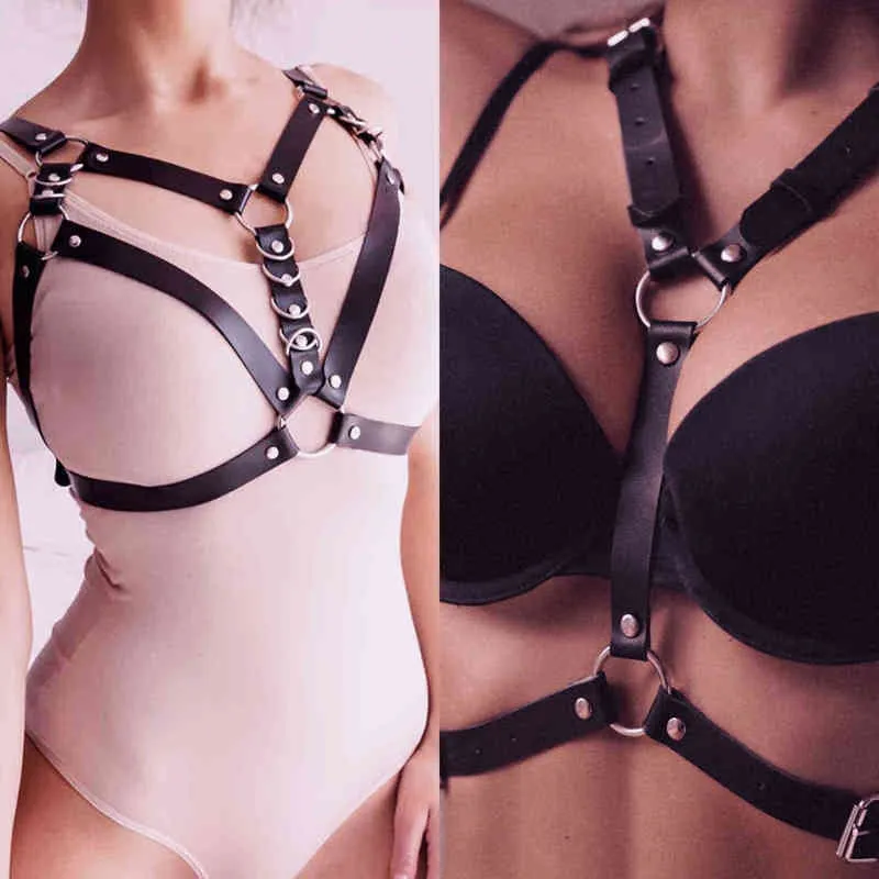Nxy Bondage Sex Toys for Couples New y Body Breast Harnas Gothic Beha Fitting Lingerie Bdsm Bandage Erotic Dark Angel Women Jobs 1211