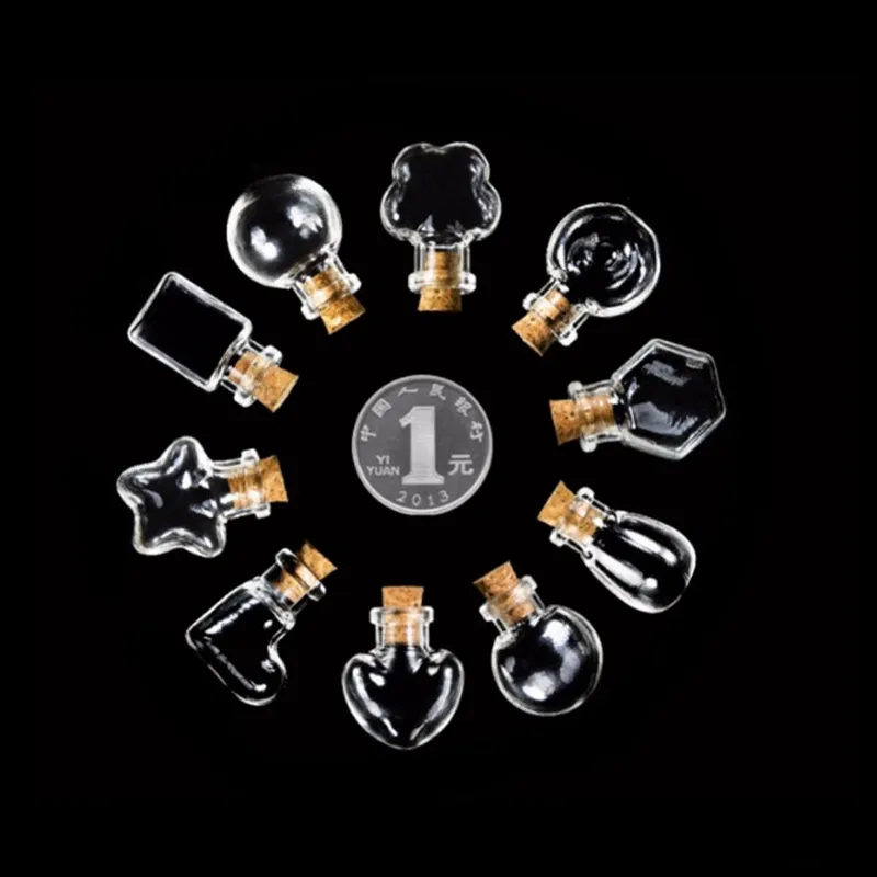 Bottiglie Dei Desideri In Vetro Con Tappo Di Sughero - Varie Misure Da 13mm A 47mm