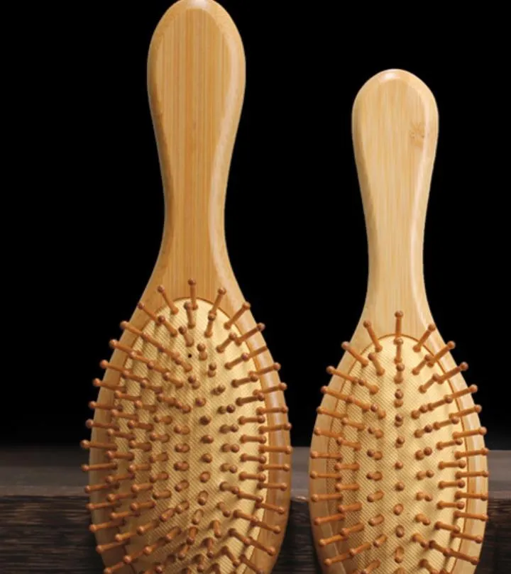 Wood Hair Comb Bamboo Airbag Massage Comb Carbonized Solid Wood Bamboo Cushion Anti-static Hair Brush Comb