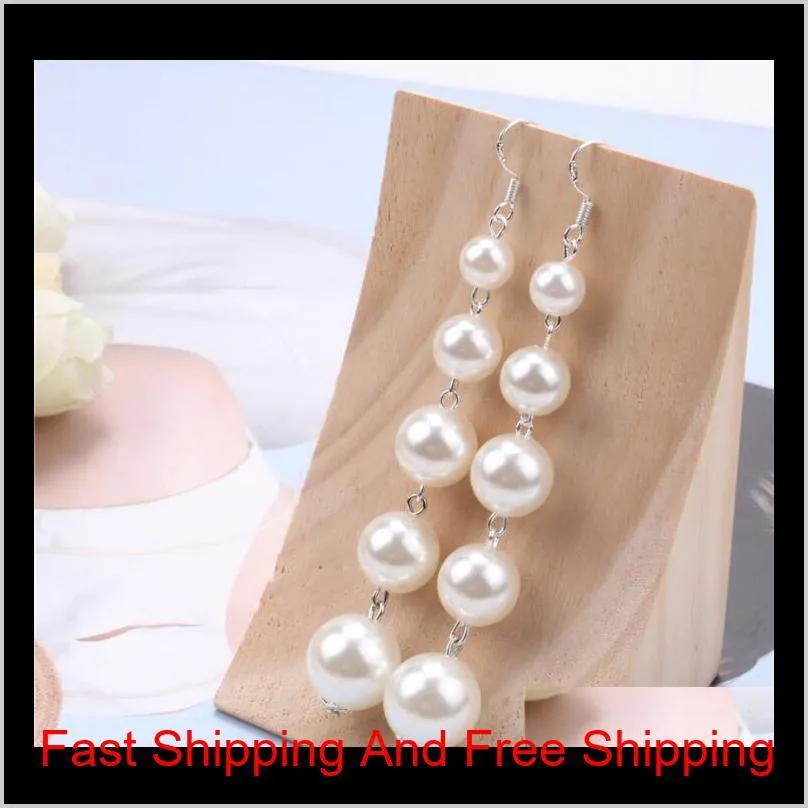 luxury designer pearl dangle earrings jewelry simple elegant long tassel chandeliers earring for women gifts pearl dangle earrings