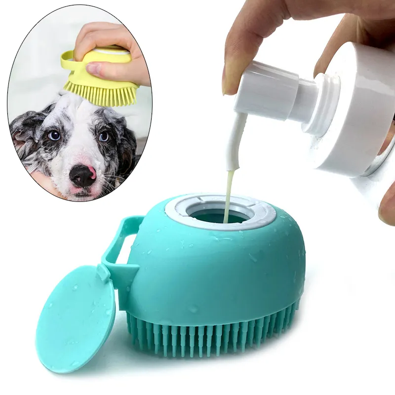 Yumuşak Emniyet Silikon PET Fırçası Banyo Aksesuarları Köpek Köpek Kedi Banyo Masaj Eldiven Için