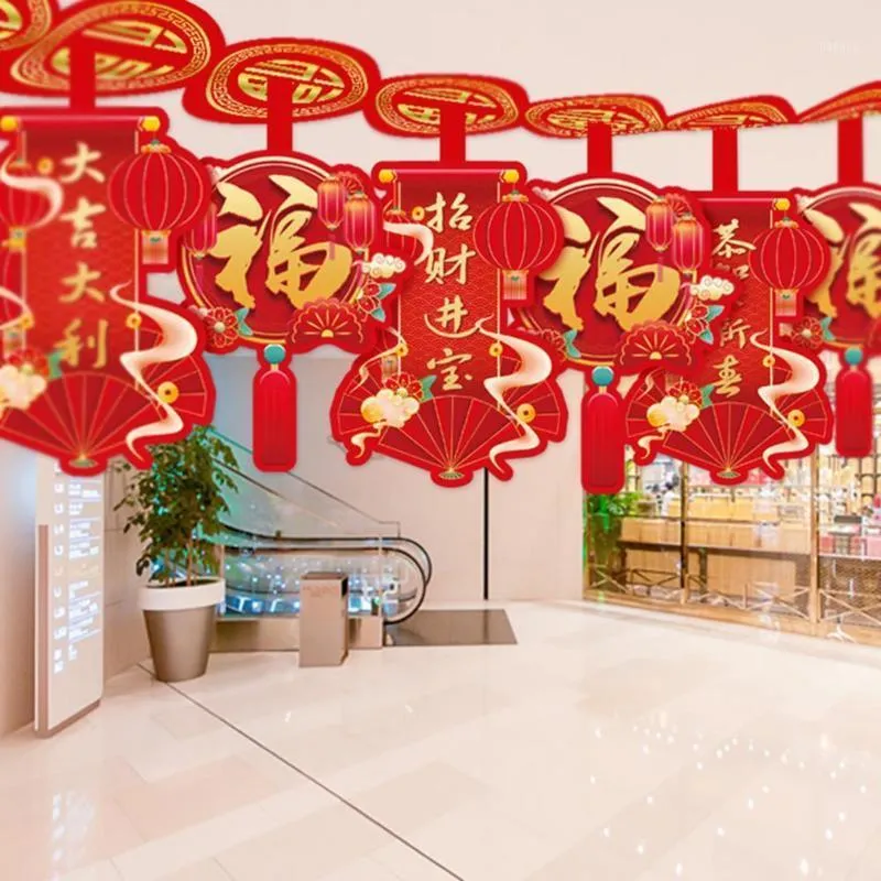 装飾的なオブジェクト置物ぶら下げフラッグ年スタイルの中国のデザインディスプレイの金型春の祭りの装飾品の家の装飾