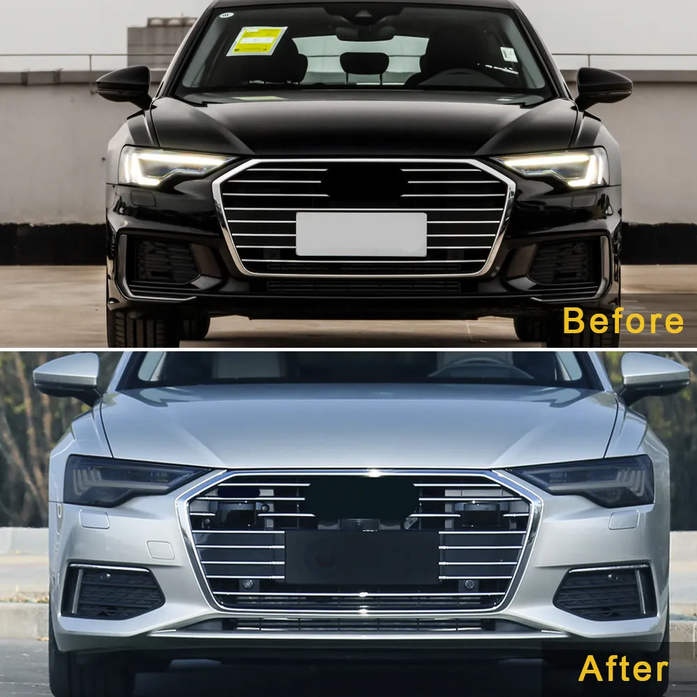 Für Audi A6 C7 C8 2011-2021 Auto Auto Scheinwerfer Vinyl Film Rauch Schwarz Licht Schutz Blatt Aufkleber Wasserdichte Abdeckung Styling181J