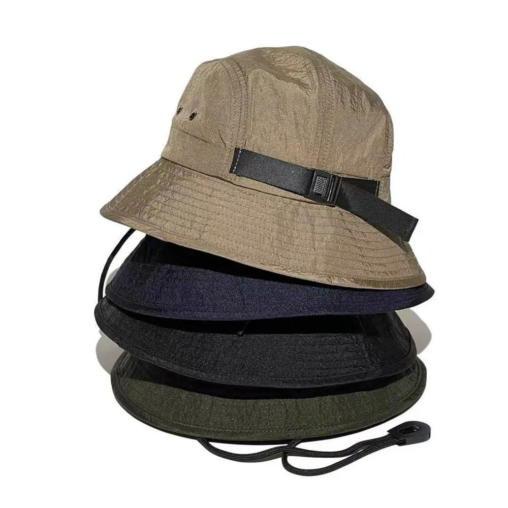 New Fashion Bucket Hat Foldable Fisherman Hat Unisex Designer Outdoor Sunhat Hiking Climbing Hunting Beach Fishing Hats Men Draw String Cap