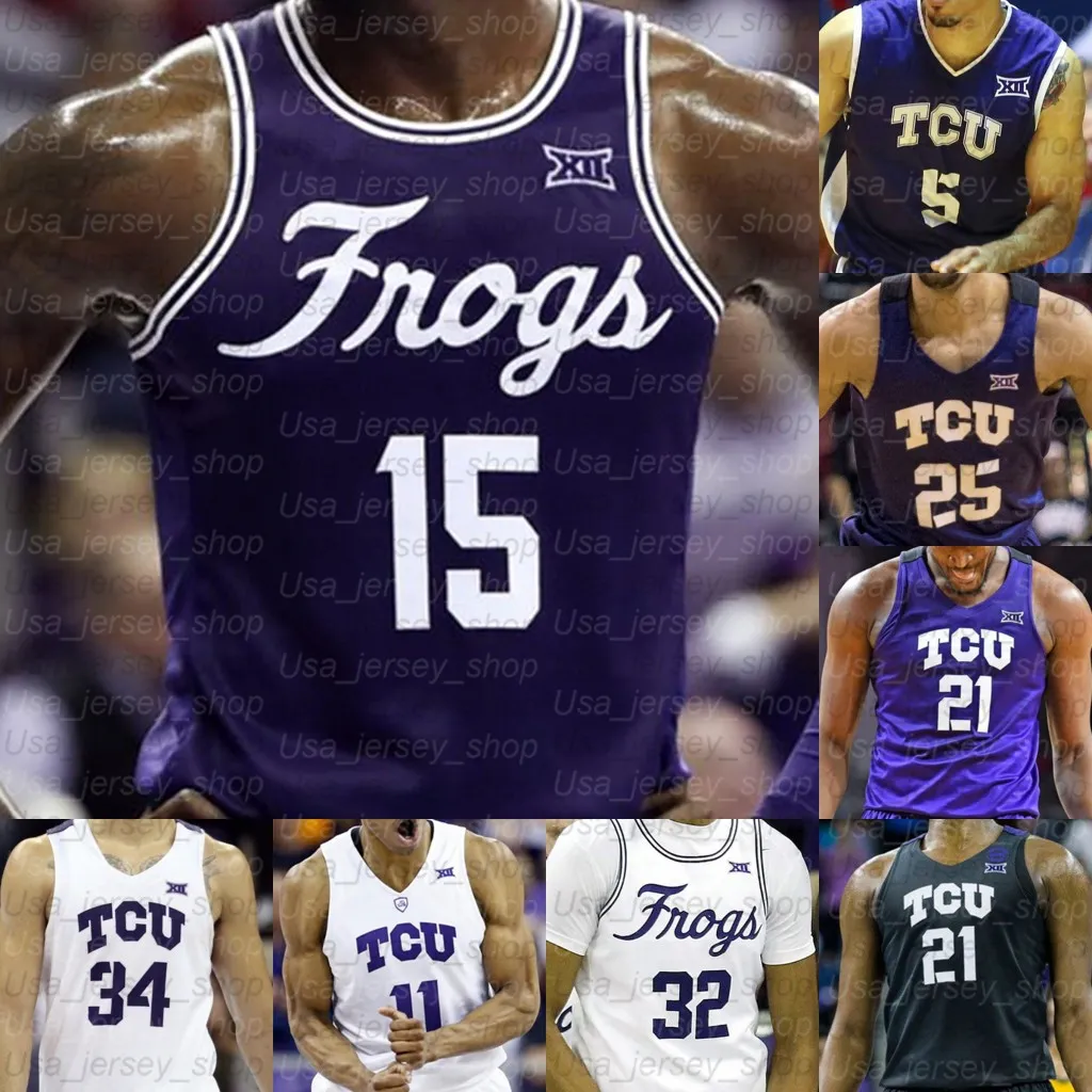 Custom TCU Horned Frogs Basketball Jerseys Bane RJ Nembhard Samuel