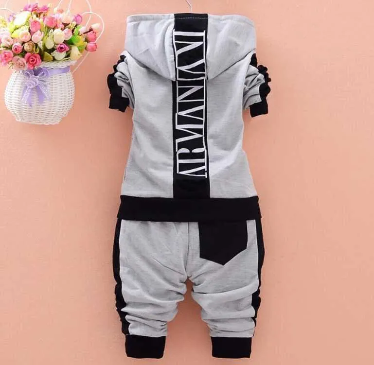 Nouveau-né bébé garçon vêtements ensembles à manches longues T-Shirt + pantalon 2 pièces costume enfants coton infantile fille robe Bebes Jogging survêtement