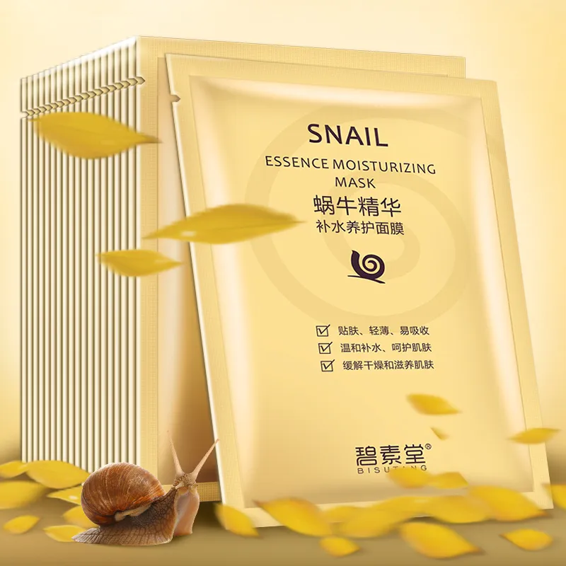 Ansiktsmask Hydrating Snail Essence Fuktande mask Kollagen krymper porerar anti-aging hudvård Mascarilla Superkvalitet