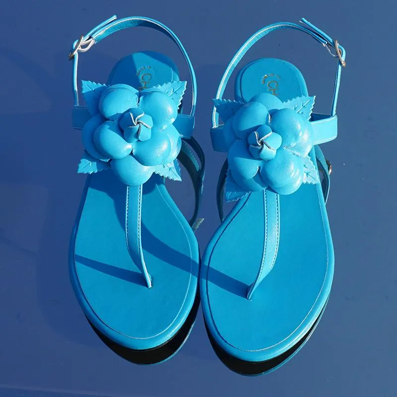Sandale Plate Femme Boh me Fleur De Cam lia Talon Plat Bout Pinc