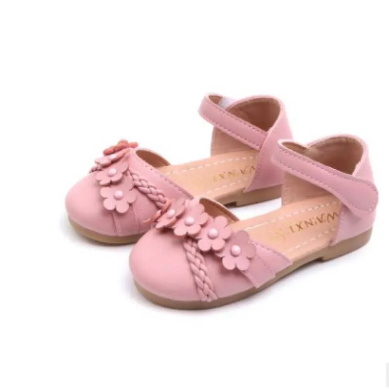 الأبيض الوردي أطفال طفل زهرة الأطفال الفتيات الزفاف حزب اللباس الأميرة الأحذية الجلدية للشباب أحذية الرقص بنات جديد X0703
