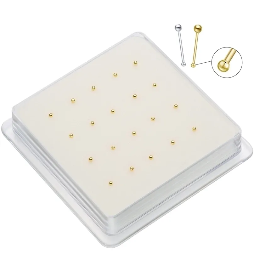 20 Adet/kutu 1.0mm/1.2mm Zarif Minik Top Burun Çıtçıt Piercing Takı Piercing Nariz Nez Joyera Cuerpo 220224