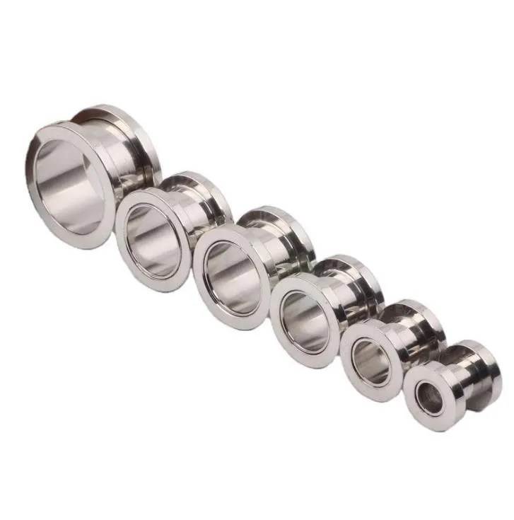 100Pcs/Lot Mix 2-10Mm Cheap Jewelry Stainless Steel Screw Ear Plug Flesh Tunnel Piercing Body Jewelry