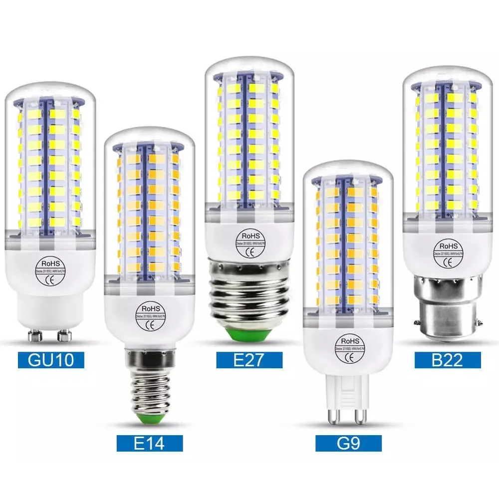 LED-Maislampe SMD5730 E27 GU10 B22 E14 G9 LED-Lampe 7W 12W 15W 18W 220V 110V 360 Winkel SMD LED Birne Dropshipping