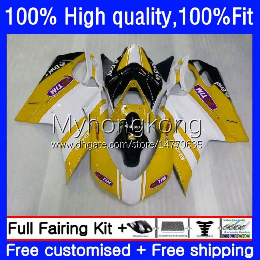 Body Injection For DUCATI 848S 1098S 1198S 848R 07-12 Cowling 14No.124 1098R 1198R 2007 2008 2009 2010 2011 2012 848 Yellow White 1098 1198 S R 07 08 09 10 11 12 OEM Fairing
