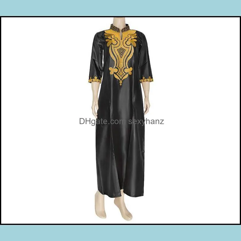 Ethnic Clothing Abaya African Robe Batik Fabric Ramadan Clothes Embroidery Kaftan Jibab Islamic Muslim Dress Galabia For Women2651