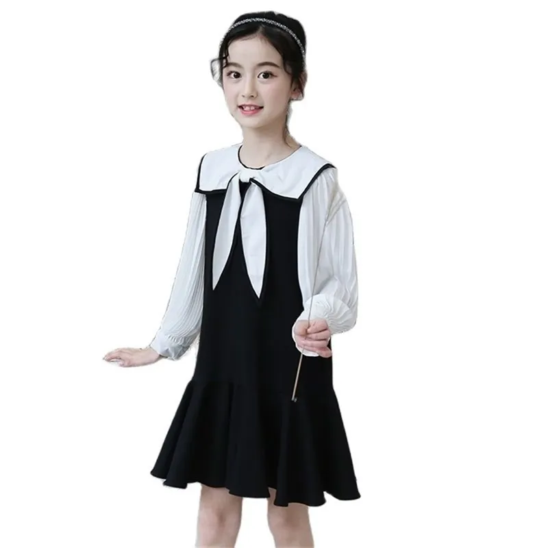 Flickor klänningar Spring Barnkläder och Höst Western Style Kjol Girls Princess Dress Trend P4537 210622