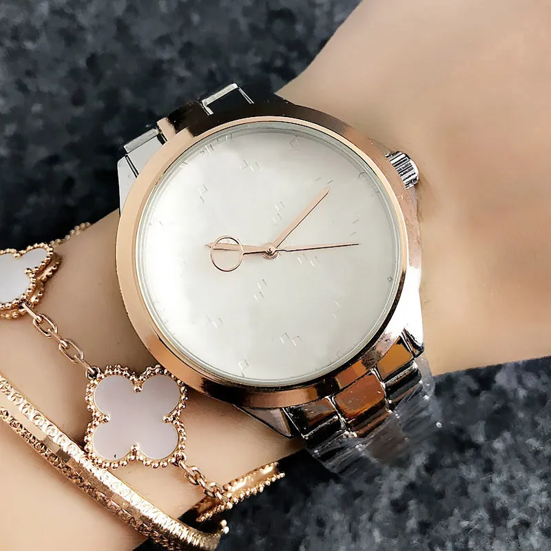 Brand Quartz Wrist Watch For Women Girl With Metal Steel Band