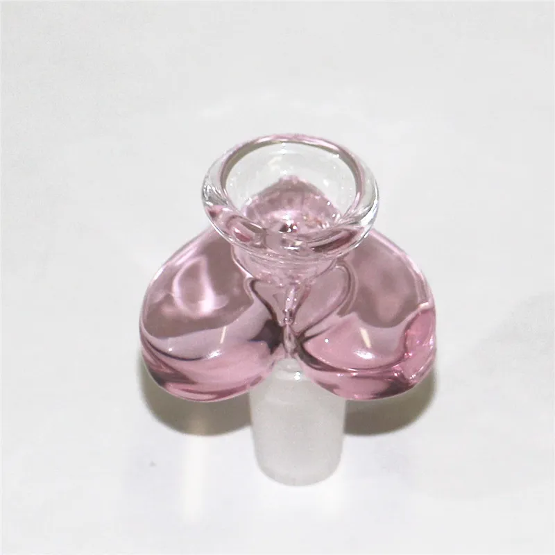 14mm rosa a forma di cuore Ciotole di vetro Accessori per fumatori Narghilè Tubi d'acqua Ciotola di vetro bicchiere Bong Shisha Dab Rigs NC