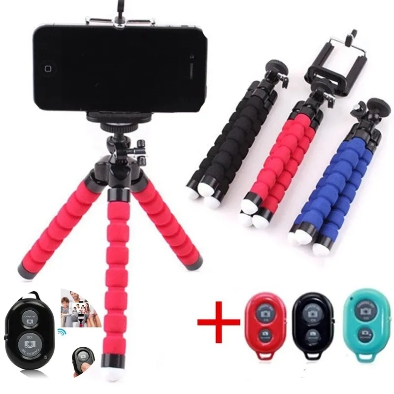 Cep Telefonu Tutucu Esnek Ahtapot Tripod Braketi Cep Telefonu Kamera Için Selfie Standı Monopod Destek Fotoğraf Uzaktan Kumanda