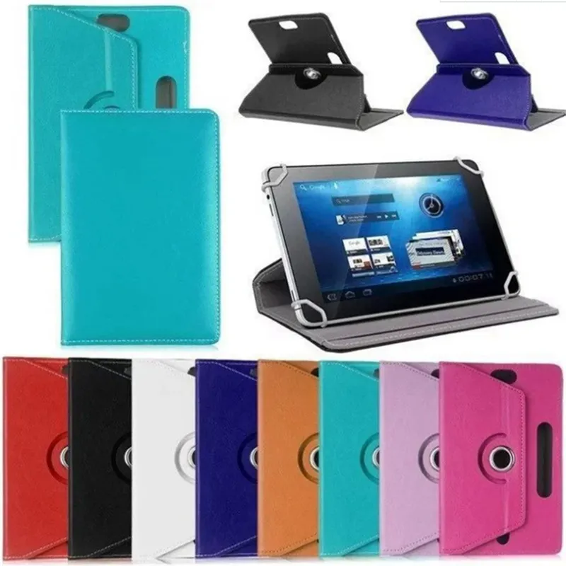 7 "8" 9 "10" pollici Custodia protettiva universale in pelle PU con rotazione a 360 gradi per custodie universali per Tablet PC Custodia con fibbia per scheda incorporata