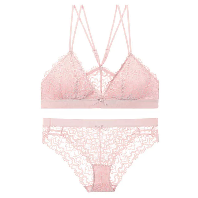 Floral Lace Push Up Bra And Briefs Set Back Comfortable Pink Lingerie By  BALALOUM Q0705253H From Uikta, $29.88