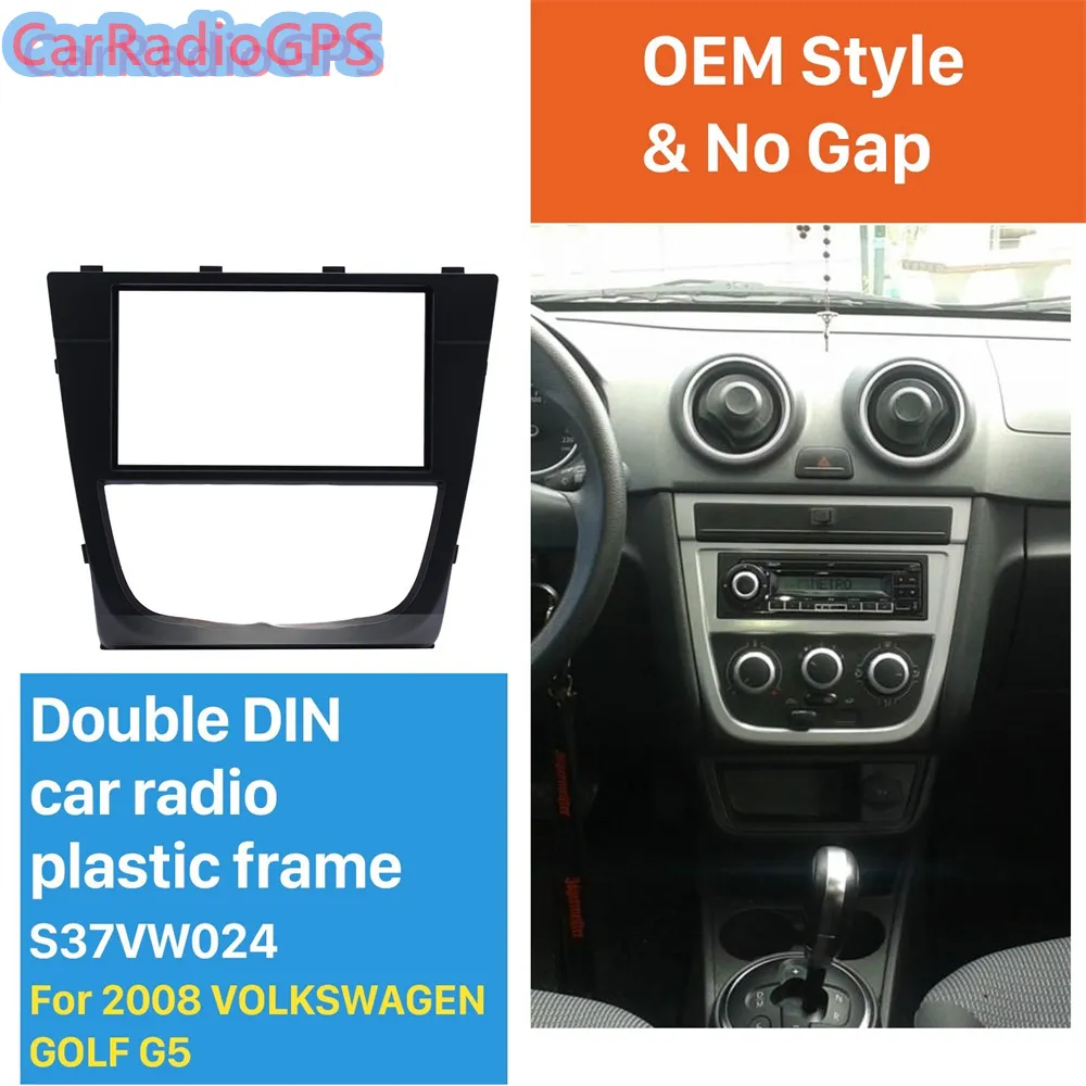 2 DIN Dash Trim Kiti Araba GPS Radyo Fasya 2008 Için Volkswagen Golf G5 Stereo Dekoratif Çerçeve Trim Bezel Hiçbir Boşluk