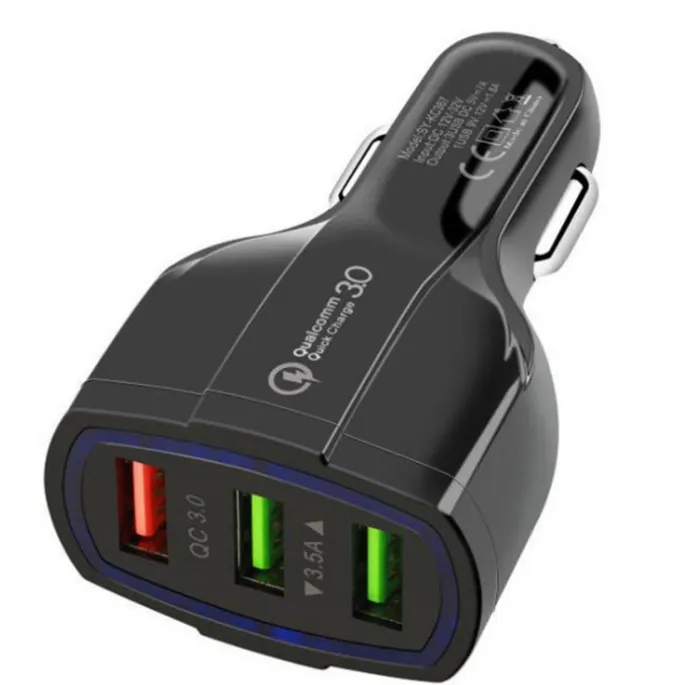 QC 3.0 3 * USB-порт Автомобильное зарядное устройство Быстрый заряд 3,0 3-порты быстрые зарядные устройства для автомобилей телефона зарядки адаптера