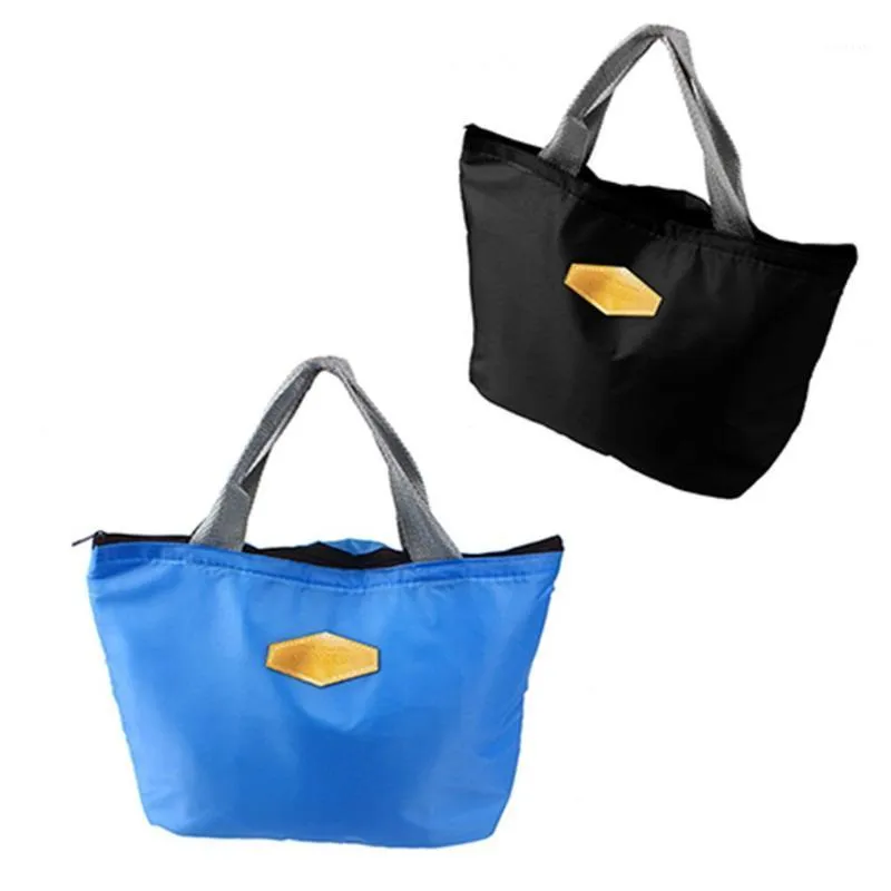 Storage Bags Waterproof Lunch Bag Fashion Insulated Thermal Box Picnic Black Blue Tote Food For Women Kids Men